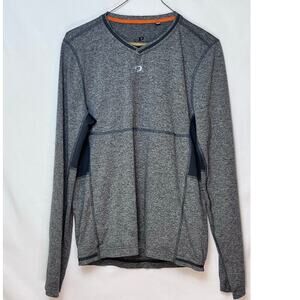 Pearl Izumi Women Gray Small V-Neck Long Sleeve Athletic Athleisure Pullover